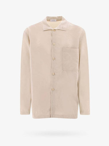 Silk Blend Long Sleeve Shirt Beige - LEMAIRE - BALAAN 1