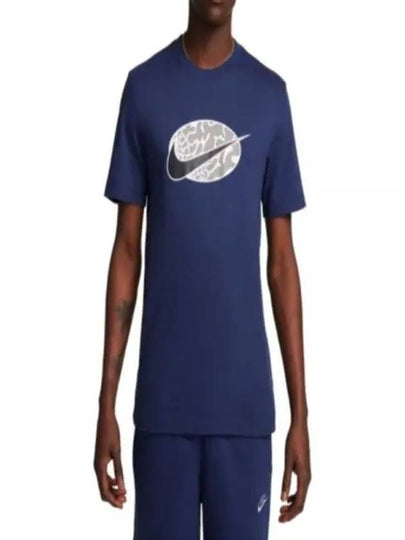 Men's Sportswear 12MO Swoosh Short Sleeves T-Shirt Navy - NIKE - BALAAN 2