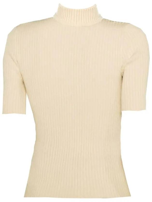 Reedition Knit Short Sleeve Turtle Neck Sand - COURREGES - BALAAN 4