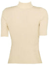 Reedition Knit Short Sleeve Turtle Neck Sand - COURREGES - BALAAN 4