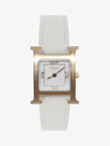 Heure H Small Model 25MM Watch Rose Gold White - HERMES - BALAAN 2