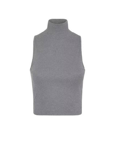 High Neck Cotton Sleeveless Grey - FENDI - BALAAN 1