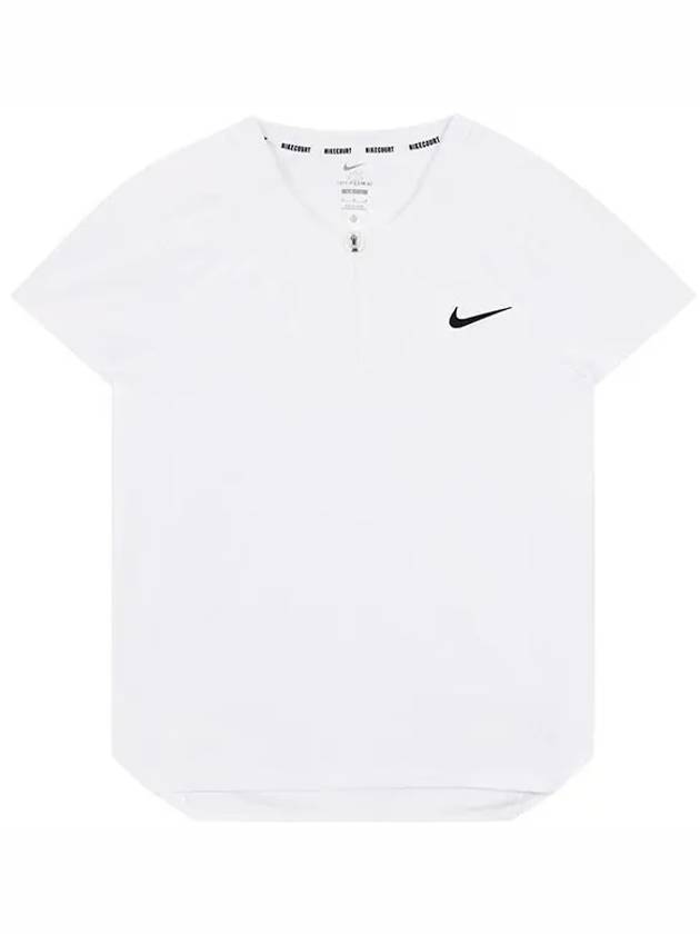 Court Dri Fit ADV Slam Tennis Short Sleeve T-Shirt White - NIKE - BALAAN 3