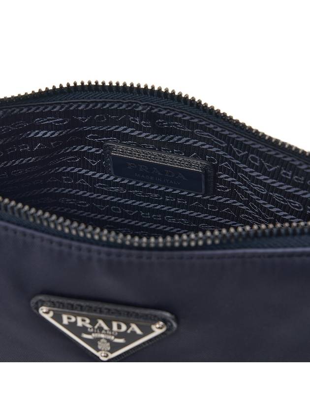 Re-Nylon Saffiano Leather Shoulder Bag Navy - PRADA - BALAAN 11