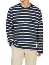 Stripe Jersey Oversized Long Sleeve T-Shirt Navy - THOM BROWNE - BALAAN 6