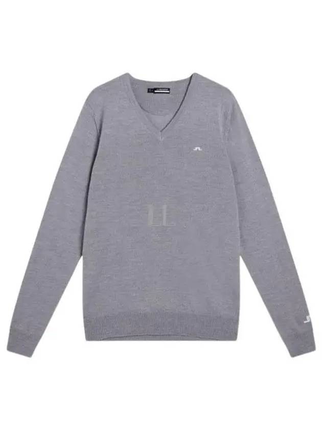 Lymann V-Neck Knit Top Light Grey Melange - J.LINDEBERG - BALAAN 2