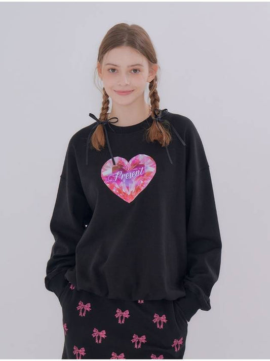 Heart Present Sweatshirt Black - METAPHER - BALAAN 2