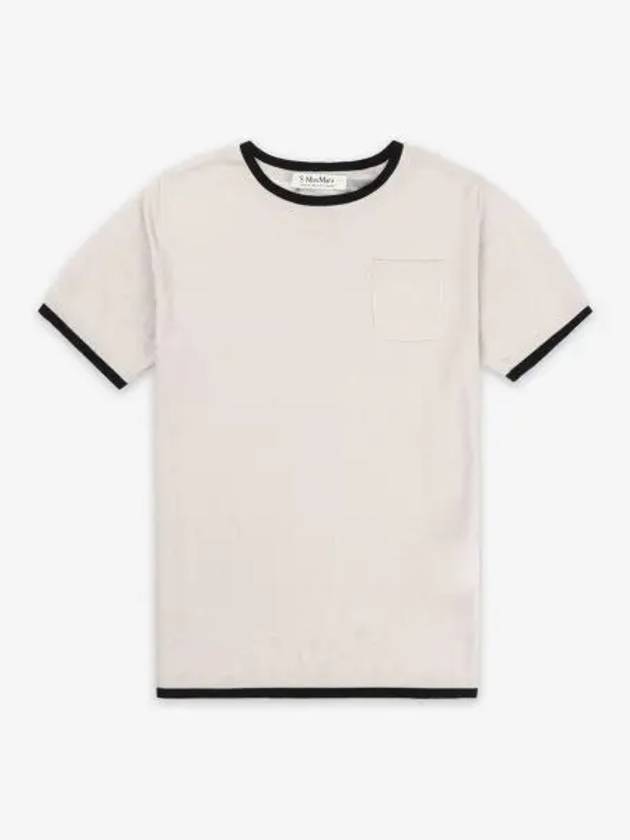 Egidio Crew Neck Wool Yarn Short Sleeve T-Shirt Ecru - S MAX MARA - BALAAN 2