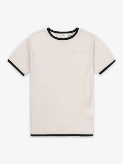 Egidio Crew Neck Wool Yarn Short Sleeve T-Shirt Ecru - S MAX MARA - BALAAN 2