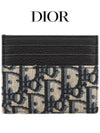 Oblique Jacquard Grained Leather Card Wallet Black - DIOR - BALAAN 3