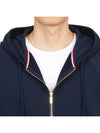 Engineered 4 Bar Diagonal Zip Up Hoodie Navy - THOM BROWNE - BALAAN 11