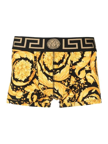 Baroque Print Boxer Trunk Briefs Black Yellow - VERSACE - BALAAN 1