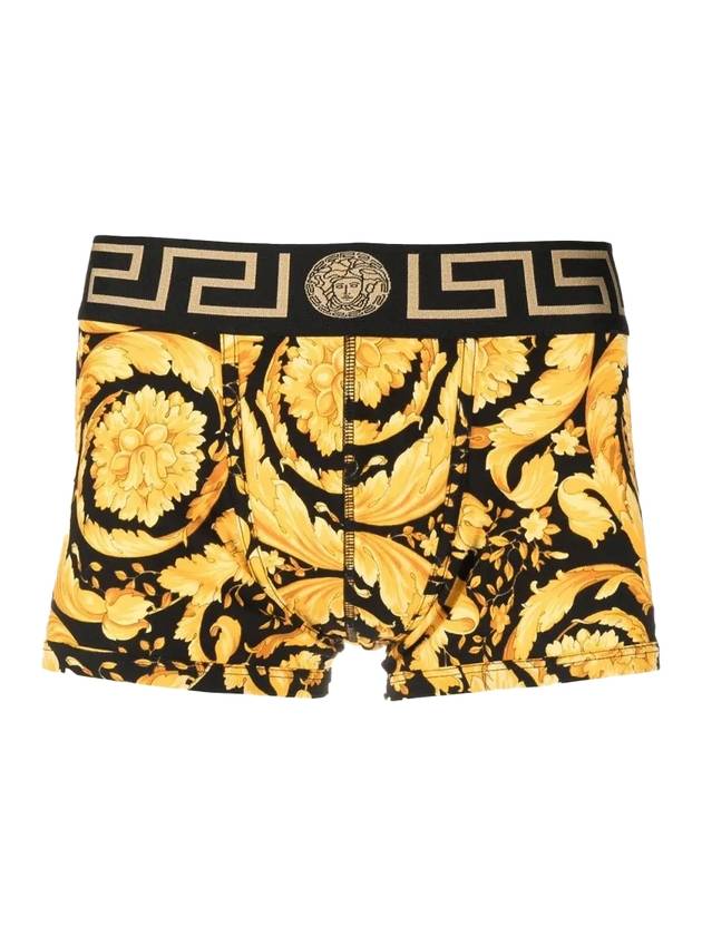 Baroque Print Boxer Trunk Briefs Black Yellow - VERSACE - BALAAN 1