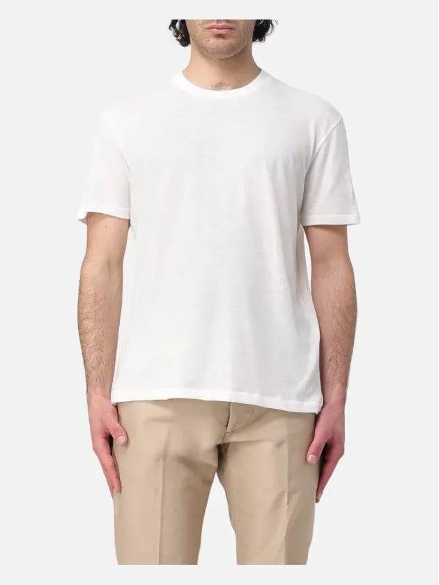 TF Embroidered Short Sleeve T-Shirt White - TOM FORD - BALAAN 2