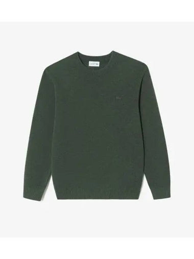 Men s Basic Crew Neck Pullover Dark Khaki - LACOSTE - BALAAN 1