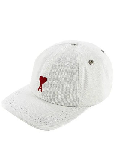 Small heart logo embroidered cap white UCP006 DE0020 185 - AMI - BALAAN 1