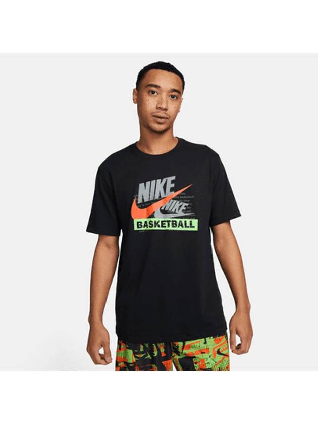 Basketball Hoops Graphic Short Sleeve T-shirt Black - NIKE - BALAAN 2