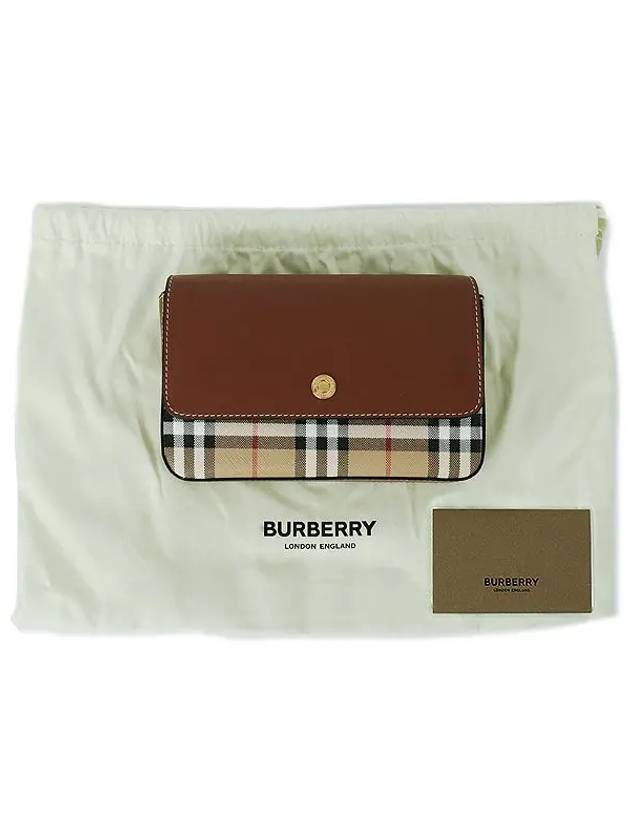 Vintage Check and Leather Penny Crossbody Bag Archive Beige Tan - BURBERRY - BALAAN 9