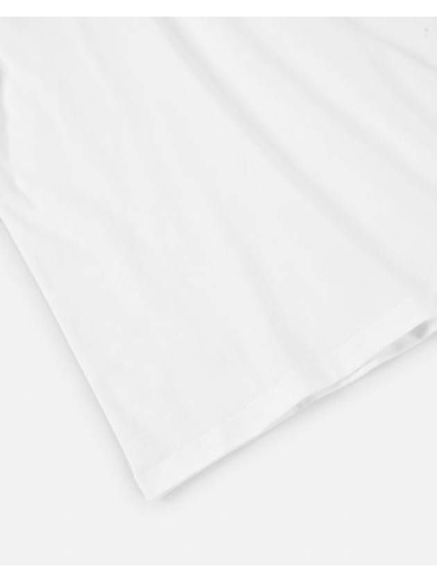 Embroidered Logo Cotton Short Sleeve T-Shirt White - AMI - BALAAN 5