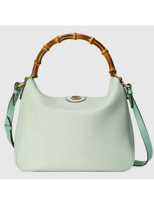 Diana Bamboo Handle Medium Leather Cross Bag Pale Green - GUCCI - BALAAN 1