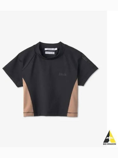 Mock Neck Sports Short Sleeve T Shirt Black Nude RHFW22TT086650171017 - RHUDE - BALAAN 1