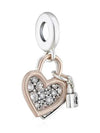 Heart Paddle Lock Double Charm - PANDORA - BALAAN 4