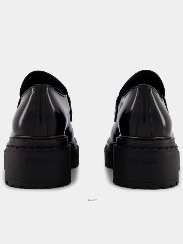 Triangle Logo Leather Loafers Black - PRADA - BALAAN 8