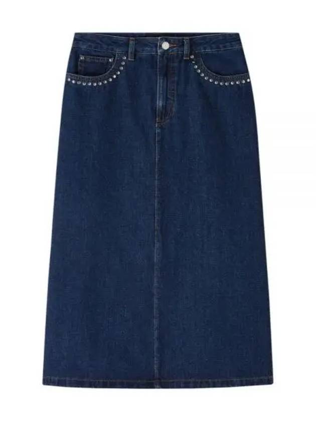 Redwood Rivet Flare Cut Denim A-Line Skirt Stonewashed Indigo - A.P.C. - BALAAN 2