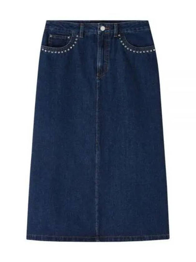 Redwood Rivet Flare Cut Denim A-Line Skirt Stonewashed Indigo - A.P.C. - BALAAN 2