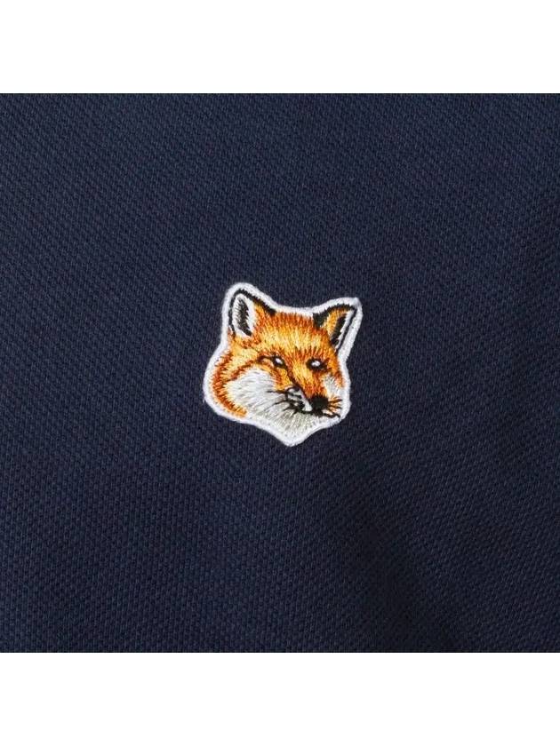 Fox Head Patch Cotton Polo Shirt Blue - MAISON KITSUNE - BALAAN 4