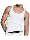 Men's Cotton Modal Blend Sleeveless White - TOM FORD - BALAAN.