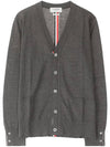 Men's Classic Three-Stripe Backstripe Wool Cardigan Dark Grey - THOM BROWNE - BALAAN 2