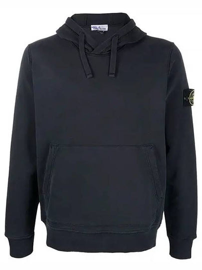 Wappen Patch Cotton Fleece Hoodie Navy - STONE ISLAND - BALAAN 2