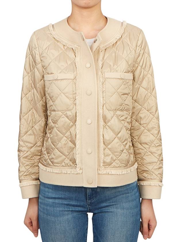 Ferro Short Quilted Fringing Jacket Beige - MAX MARA - BALAAN 3