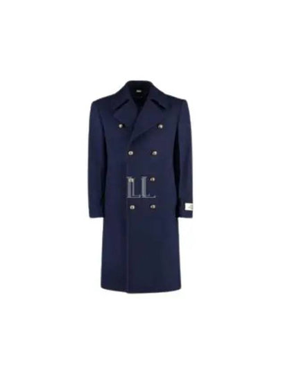 Felt Wool Double Coat Dark Navy - GUCCI - BALAAN 2