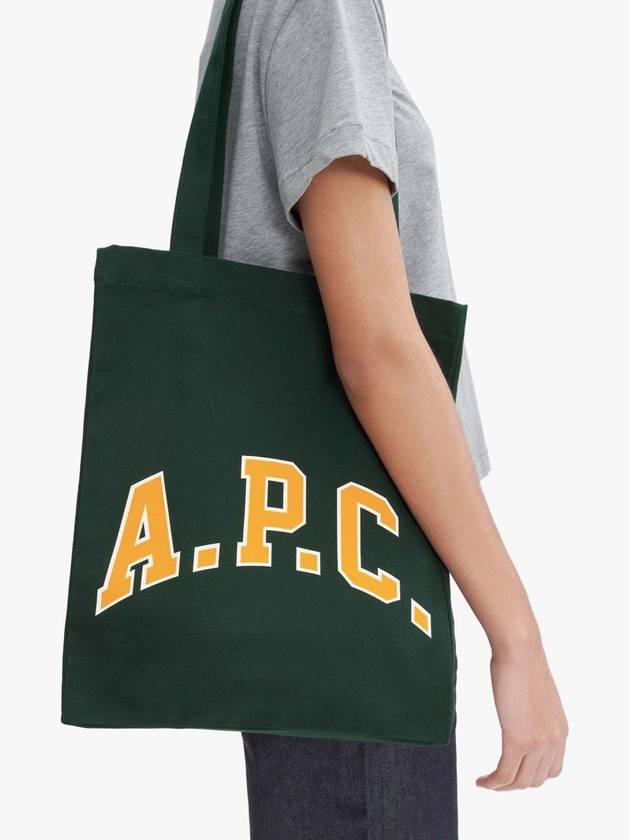 Ru 1987 University Tote Bag Eco Dark Green Unisex - A.P.C. - BALAAN 4