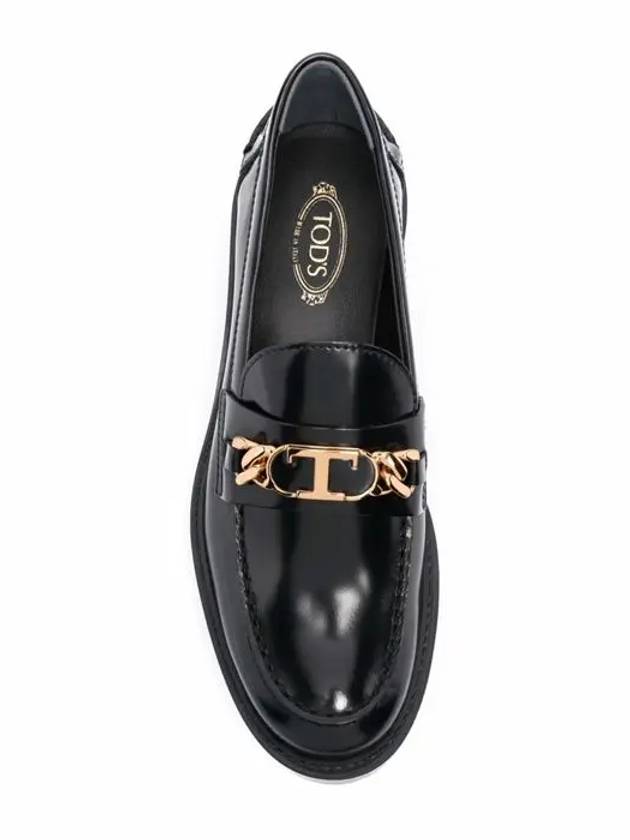 Horsebit Chain Leather Loafer Black - TOD'S - BALAAN 4