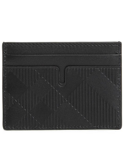 Checked Leather Card Wallet Black - BURBERRY - BALAAN 2