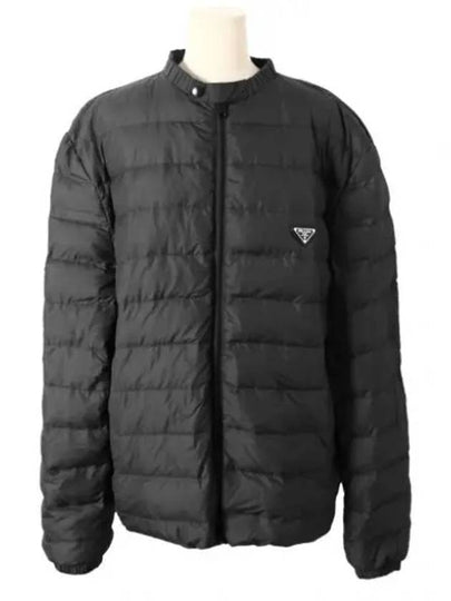 Triangle Logo Down Padded Jacket Black - PRADA - BALAAN 2