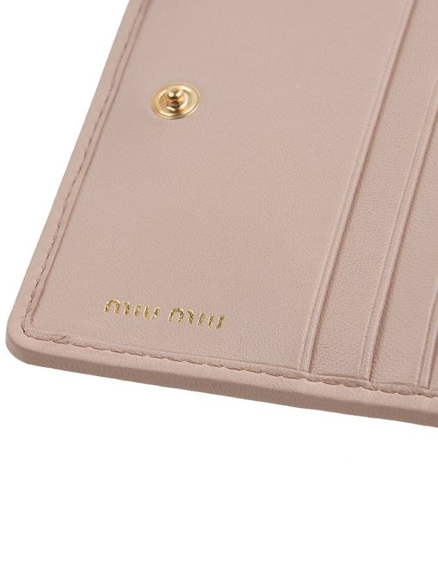 Matelasse Leather Half Wallet Light Pink - MIU MIU - BALAAN 9