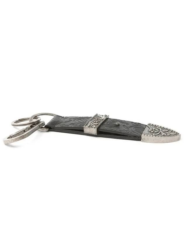 Buffalo leather bayonet key ring black S8HA814P146 - BALMAIN - BALAAN 5