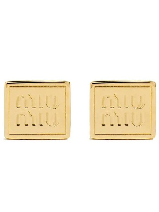 logo metal earrings square gold 5IO124 2DTU F0056 - MIU MIU - BALAAN 1