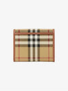 Women's Checked Leather Small Half Wallet Archive Beige - BURBERRY - BALAAN 4