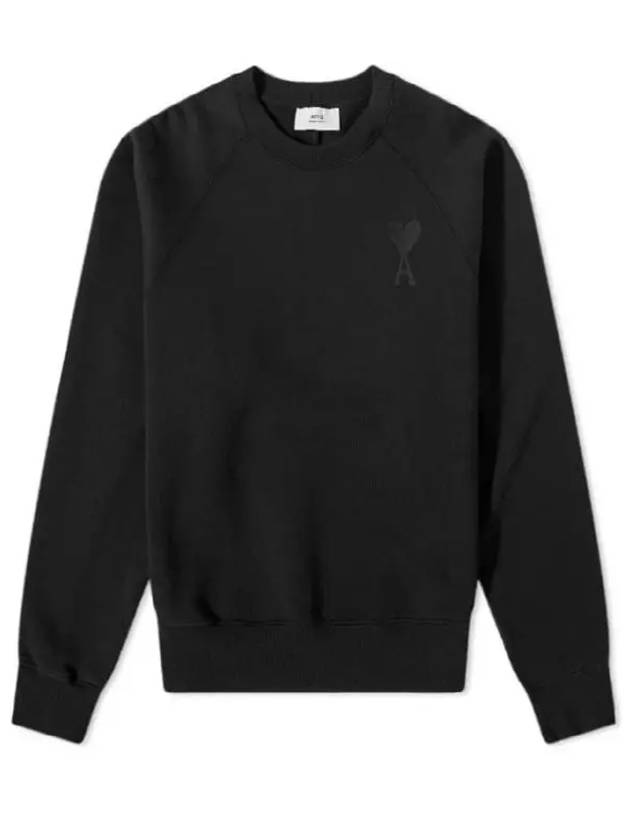 Big Heart Logo Sweatshirt Black - AMI - BALAAN 3