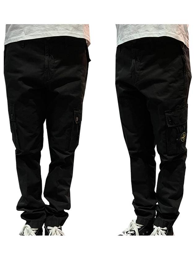 Men's Wappen Patch Cargo Track Pants Black - STONE ISLAND - BALAAN 2