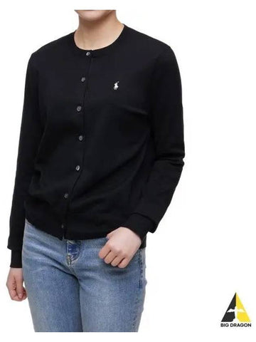 W cotton blend cardigan black - POLO RALPH LAUREN - BALAAN 1