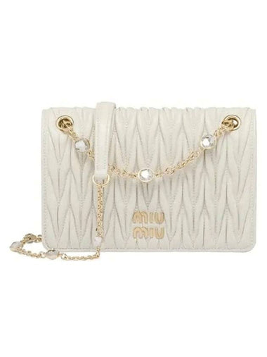 Matelasse Nappa Leather Mini Bag Gold White - MIU MIU - BALAAN 1