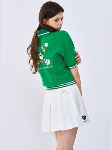 Stairball Flower Collar Half Pullover Green - GOXO - BALAAN 1