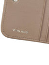 Matelasse Logo Zip Around Half Wallet Sand Beige - MIU MIU - BALAAN 10