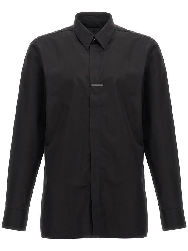 Classic Fit Poplin Long Sleeve Shirt Black - GIVENCHY - BALAAN 2